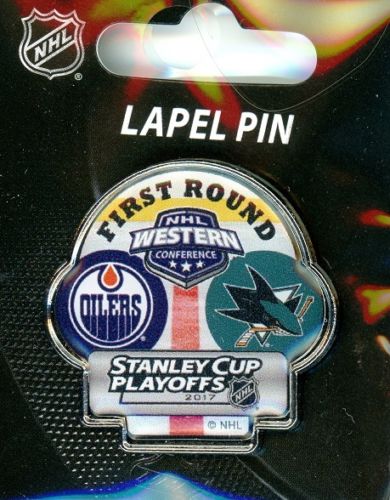 2017 Oilers vs Sharks NHL Playoffs pin