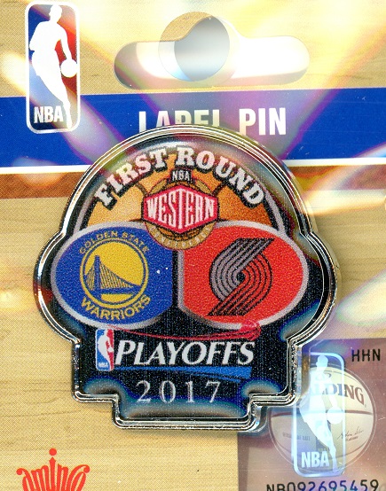 2017 Warriors vs Trail Blazers NBA Playoffs pin