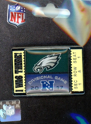 Eagles 2017 NFL Playoffs \"I Was There!\" Ticket pin