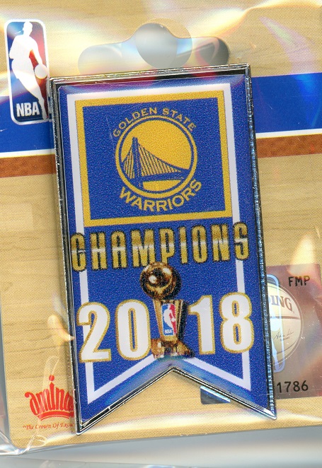 2018 Warriors NBA Champions Banner pin