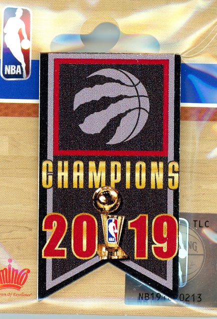 2019 Raptors Champs Banner pin