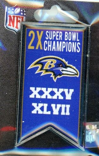 Ravens 2x Super Bowl Champs Banner pin