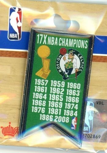 Celtics 17x NBA Finals Champs Banner pin