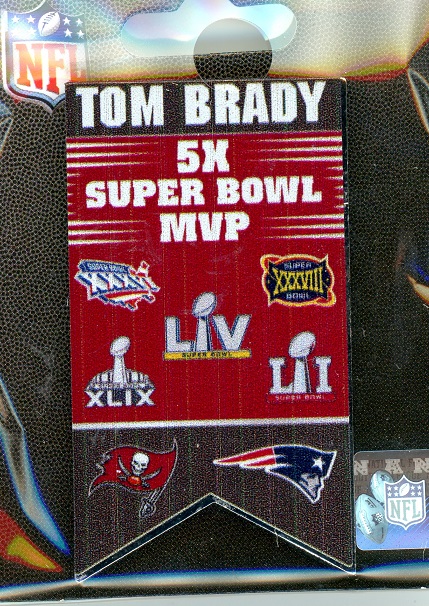 Tom Brady 5X Super Bowl MVP pin