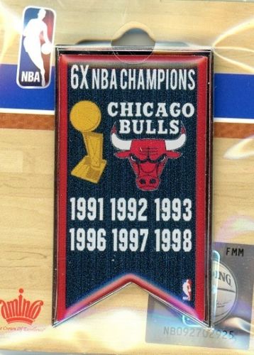 Bulls 6x NBA Finals Champs Banner pin