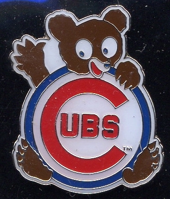 Cubs Waving Bear Retro Logo pin