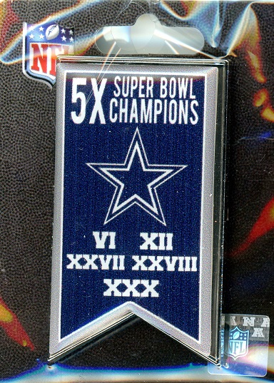 Cowboys 5x Super Bowl Champs Banner pin