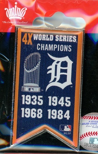 Tigers 4x World Series Champs Benner pin