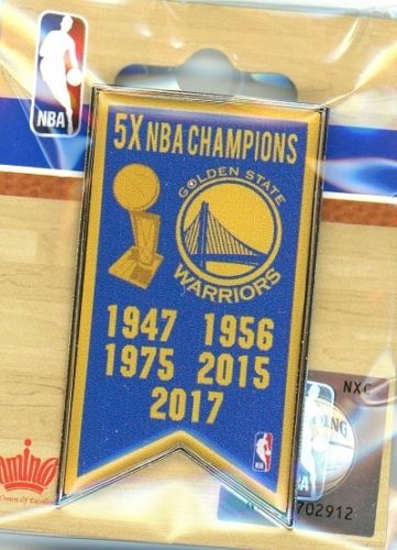 Warriors 5x NBA Finals Champs Banner pin