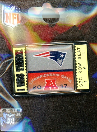 Patriots AFC Conference Championship \"I Was There!\" Ticket pin