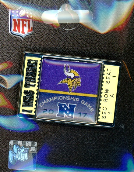 Vikings NFC Conference Championship \"I Was There!\" Ticket pin
