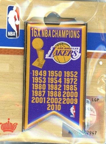 Lakers 16x NBA Finals Champs Banner pin
