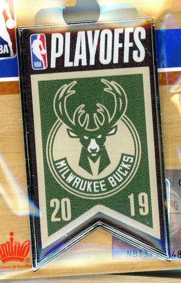 Bucks 2019 Playoffs Banner pin