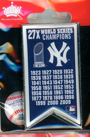 Yankees 27x World Series Champs Banner pin