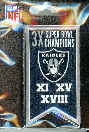 Raiders 3x Super Bowl Champs Banner pin