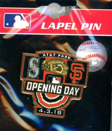 Giants vs Mariners 2018 Opening Day Dugout pin Giants vs Mariners 2018 Opening Day Dugout pin