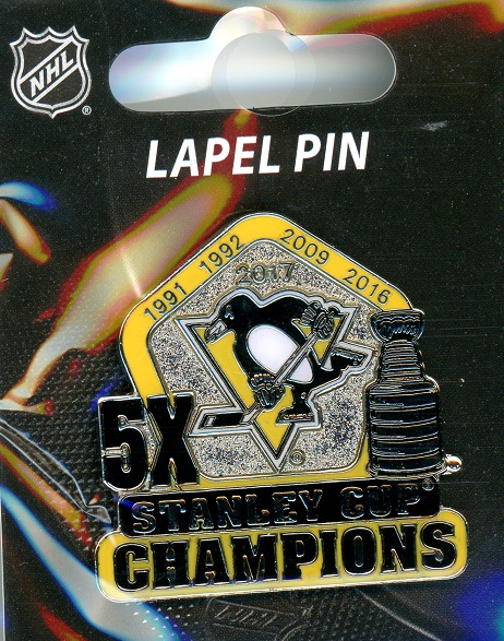 Penguins 5-Time Stanley Cup Champions pin