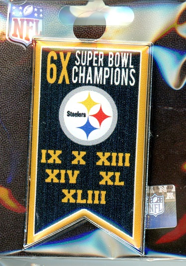 Steelers 6x Super Bowl Champs Banner pin
