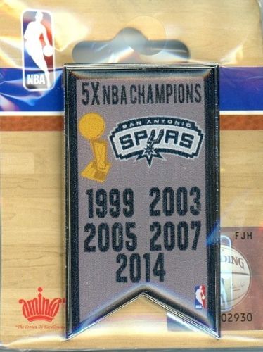 Spurs 5x NBA Finals Champs Banner pin