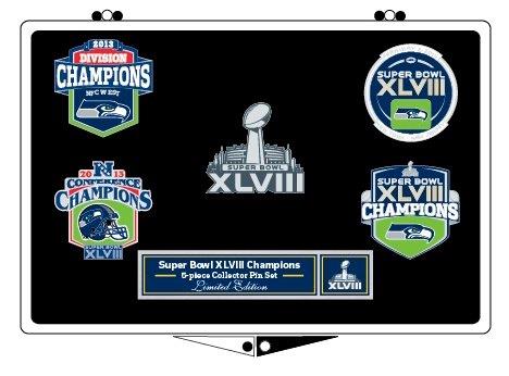 Seahawks Super Bowl XLVIII Champs 5-Pin Set #2