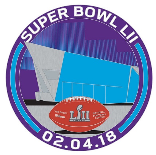 Super Bowl 52 Round Stadium pin