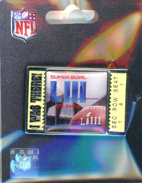 Super Bowl LIII "I Was There" Ticket pin
