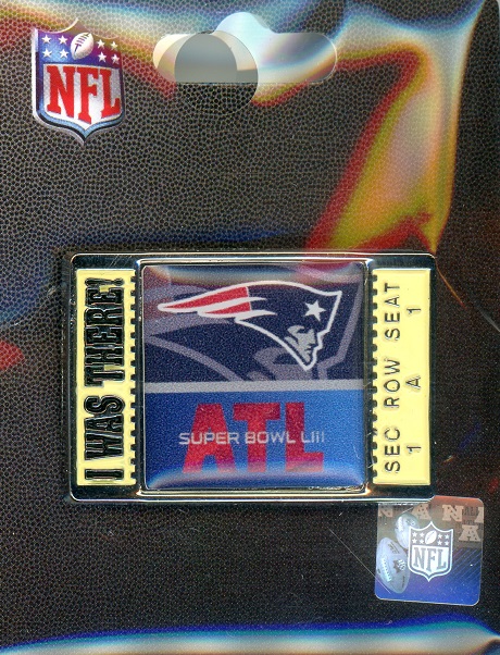 Patriots Super Bowl LIII \"I Was There\" Ticket pin