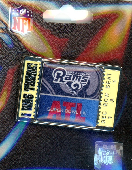 Rams Super Bowl LIII "I Was There" Ticket pin