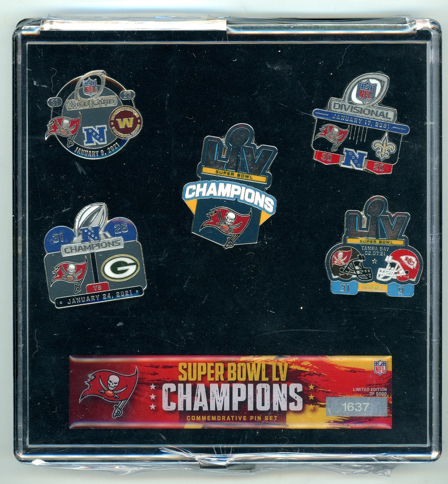 Buccaneers Super Bowl LV Champs 5-Pin Set