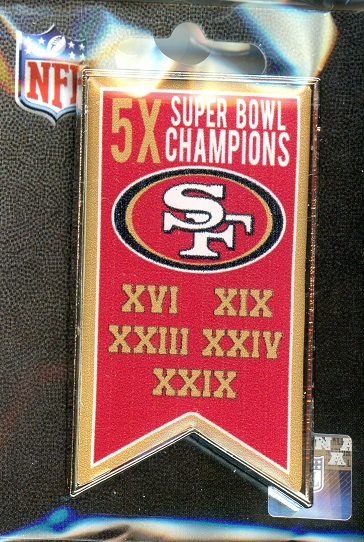 49ers 5x Super Bowl Champs Banner pin