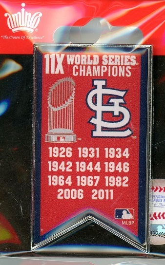 Cardinals 11x World Series Champs Banner pin
