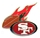 49ers Flaming Football pin