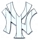 Yankees White "NY" pin w/ pin stripes