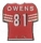 49ers Terrell Owens All-Pro jersey pin