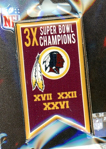 Redskins 2x Super Bowl Champs Banner pin